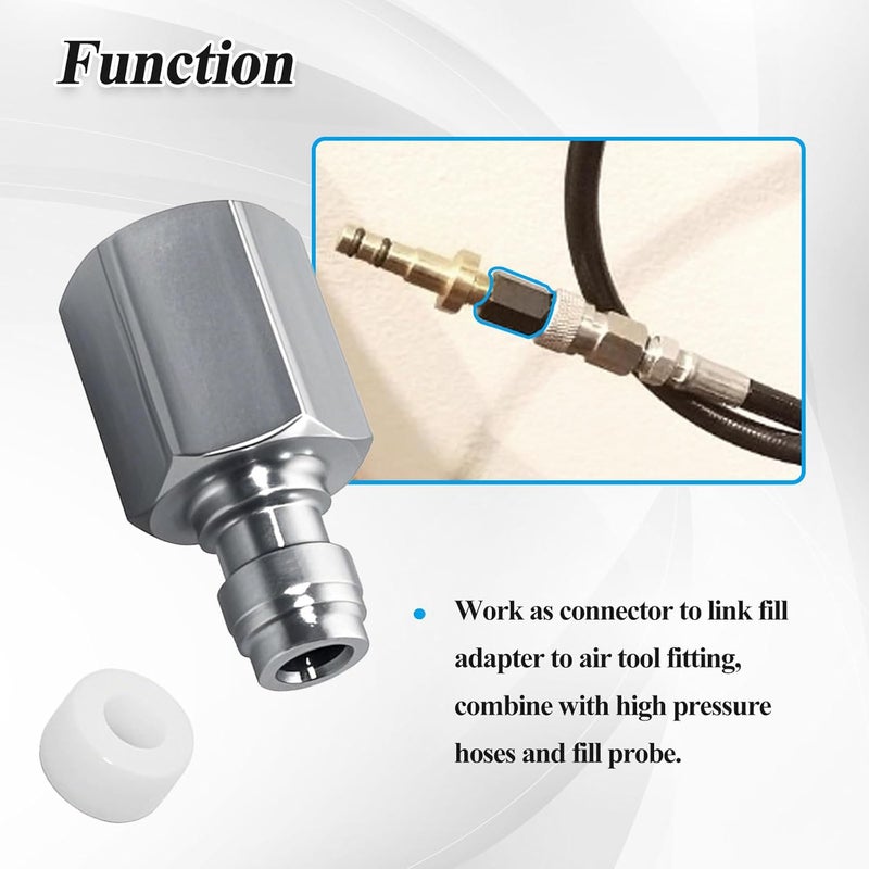 Ebrmeiwo 2Sets 1/8 Inch BSPP Female Quick-Disconnect Plug Kits with Seals, Air Tool Fitting Connector for Paintball - Image 4